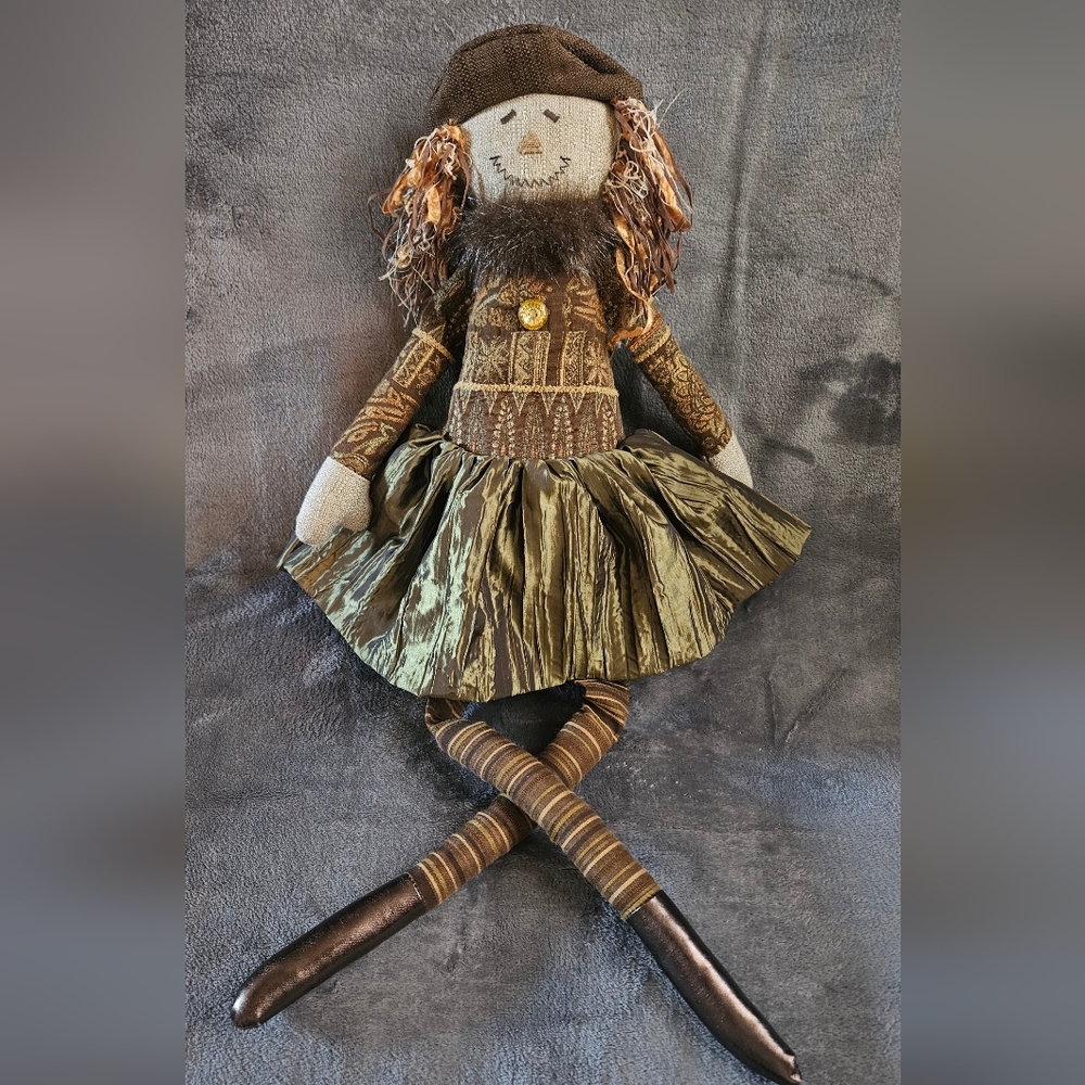 2013 Woof & Poof 30" Fall Scarecrow Girl Doll Shelf sitter Hard To Find.